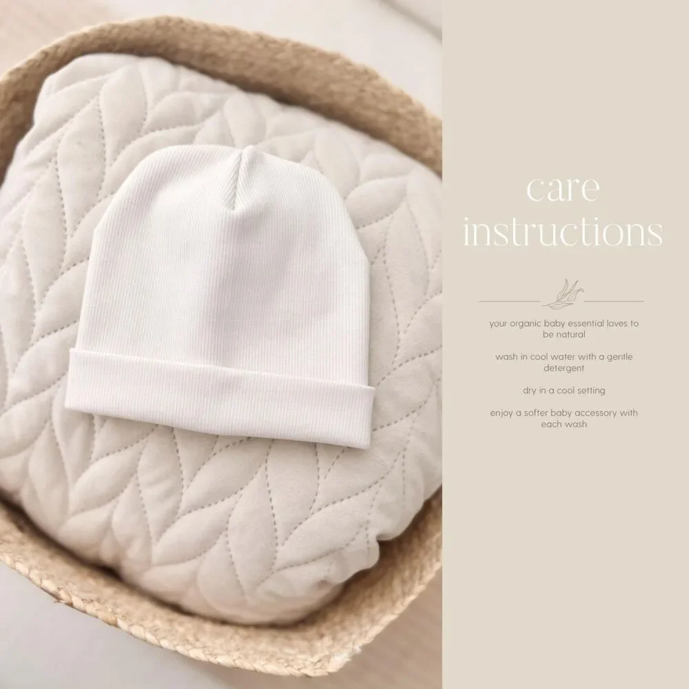 Organic Cotton Ribbed Baby Hat | Sustainable Clean Baby Clothing